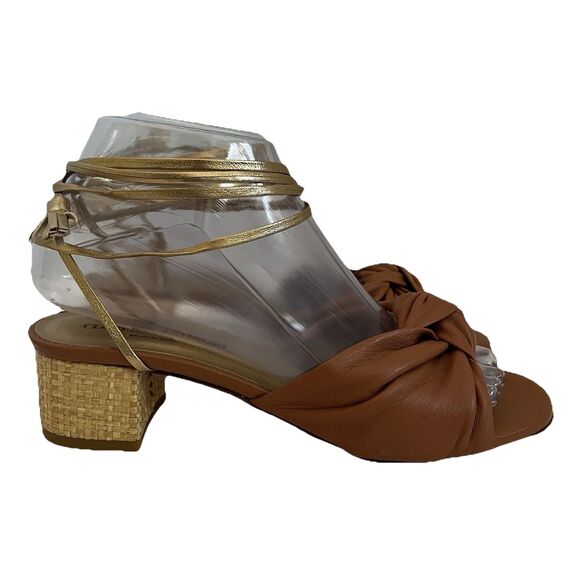 Clorinda Antinori Italy Leather Lace Up Knot Block Heel Sandal Shoes SZ 36 US 5 - Picture 1 of 10
